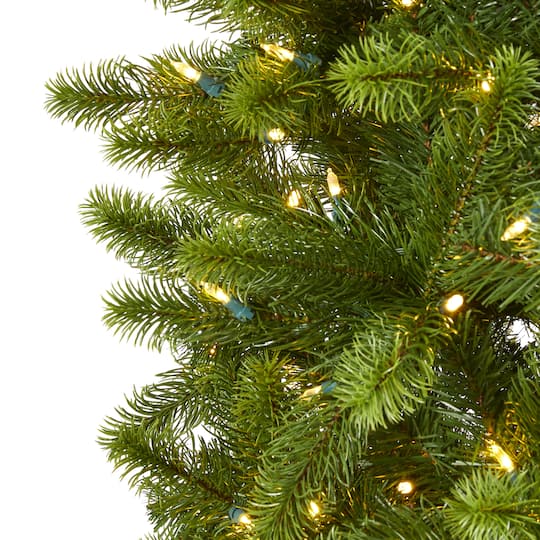 8ft. Pre-Lit Virginia Spruce Artificial Christmas Tree, Warm White LED Lights